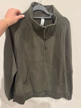Lululemon Scuba Oversized Funnel-Neck Full Zip *Long XL/XXL Army Green
